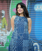 Women’s Blue Printed Kurti Set with Palazzo