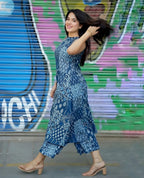 Women’s Blue Printed Kurti Set with Palazzo