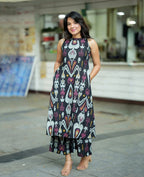 black printed corset