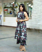 black printed corset