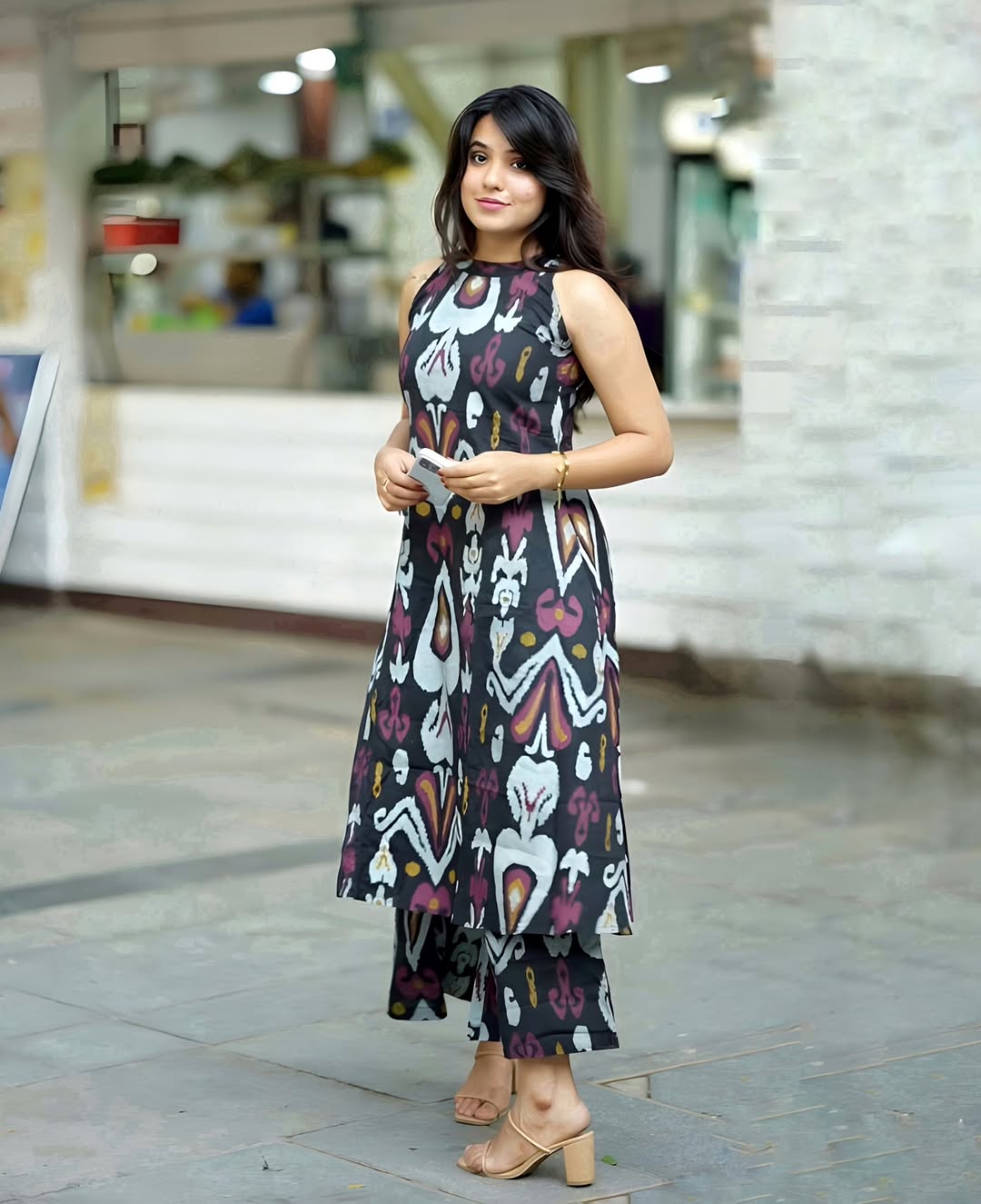 black printed corset