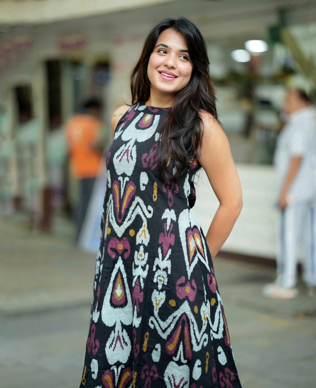 black printed corset
