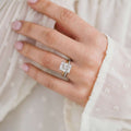 Korean Minimal Square Cut Crystal Ring for Women